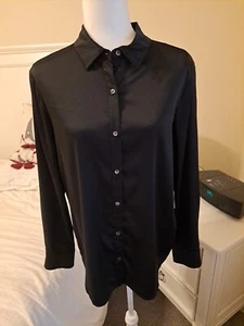 J. McLaughlin Shirt Black Size M Excellent Condition - Picture 1 of 9