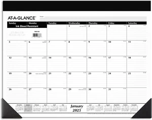 AT-A-GLANCE 2025 Desk Calendar Desk Pad 21-3/4" x 17" Large Ruled Blocks New - Picture 1 of 3