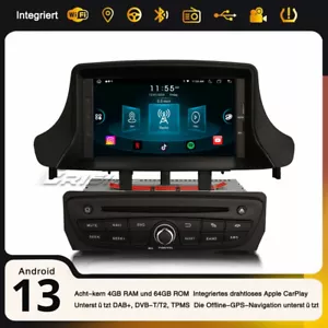 DAB+ Android 13 Autoradio 64GB CarPlay 8-Kern GPS Navi Renault Megane Ⅲ Fluence - Bild 1 von 24