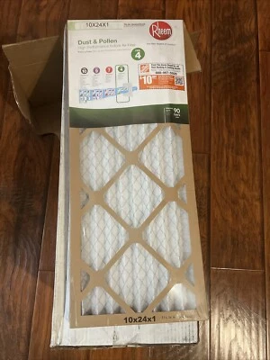 12x  Rheem 10 in. x 24 in. x 1 in. Dust & Pollen FPR 4 Air Filter -FREE SHIPPING - Image 1 of 4