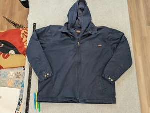 Jesse James Industrial Ropa de Trabajo Chaqueta Hombres XL Azul Forrada Cremallera Completa Con Capucha Invierno - Imagen 1 de 16