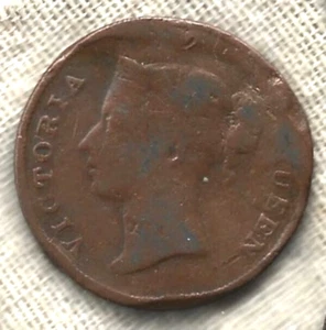 1862 STRAITS SETTLEMENTS 1 CENT- EMPRESS VICTORIA - BRITISH MALAYSIA - FREE SHIP - Picture 1 of 2