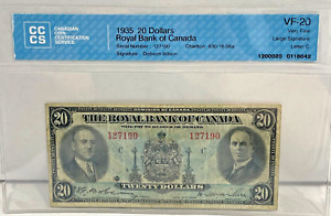 1935 $20 Royal Bank of Canada  / VF-20 / Large Signature , Letter C /  #8042