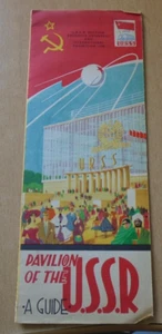 1958 UdSSR Pavillon Führer Brüssel Universal & Internationale Ausstellung Faltblatt. - Bild 1 von 4