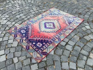 Carpet, Turkish rug, Vintage rug, Handmade rug, Area rug | 3,1 x 5 ft - Picture 1 of 10