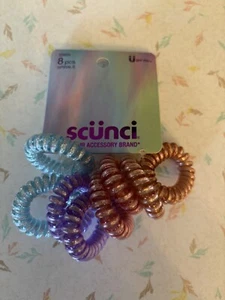 scunci Glitter Spiral Ponies - 8pk NWT - Picture 1 of 2