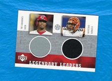 KEN GRIFFEY JR 2003 UD SUPERSTARS LEGENDARY LEADERS DUAL JERSEY COREY DILLON GU