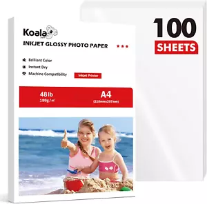 Koala Glossy Inkjet Photo Paper A4 Size 48Lb 100 Sheets Professional Glossy P... - Picture 1 of 12