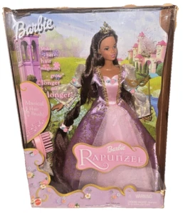 Barbie As Rapunzel 2001 Black Doll w/ Musical Hairbrush & Accessories-New in Box - Picture 1 of 6