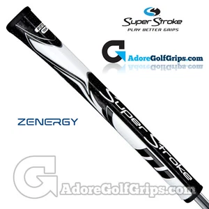 NEW 2023 - SuperStroke ZENERGY Pistol Tour Putter Grip - Black / White + Tape - Picture 1 of 1