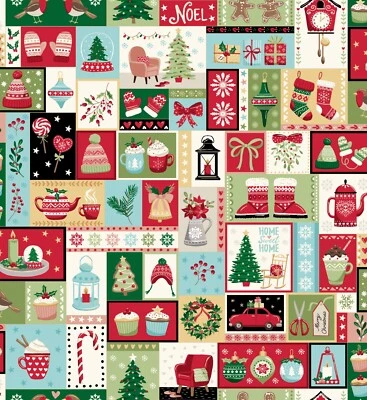 Makower Cotton Fabric 555grams Remnants COSY CHRISTMAS COLLECTION Quilting Craft - Image 1 of 4