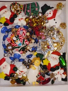 25 Weihnachts Anstecknadeln Broschen Heiligenschein Ohrringe Vintage Engel - Bild 1 von 12