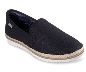 Skechers Flexpadrille Espadrille Lo Flat Ladies # 8.5 Black Shoes 114020 NEW/Box - Picture 1 of 7