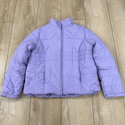 Athletic Works Women's Puffer Jacket Coat Purple Insulated Pockets Zip Up XL - Image 1 of 4