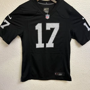 Camiseta de fútbol americano de las Vegas Raiders para hombre talla pequeña negra de la NFL Davante Adams 17 Nike - Imagen 1 de 11