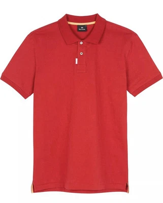 PS Paul Smith PARA HOMBRES SS REG FIT POLO con Cierre de Botones, Rojo, PEQUEÑO Foto 1 de 4