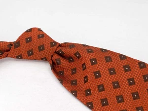 Corbata de lujo para hombre nueva sin etiquetas XMI platino seda foulard marrón óxido EE. UU. - Imagen 1 de 4