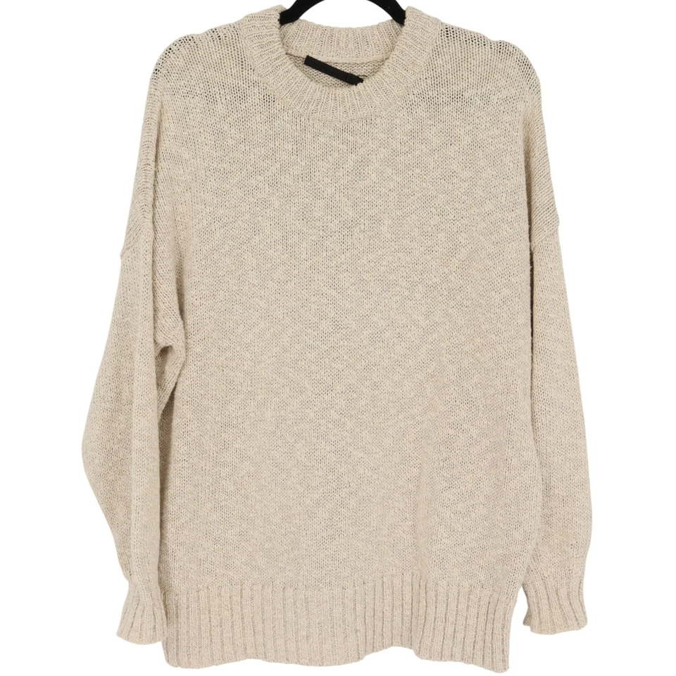 Suéter Jenni Kayne Cruise Cocoon Cuello Redondo Grueso Tejido Talla XS Avena Informal Foto 1 de 4