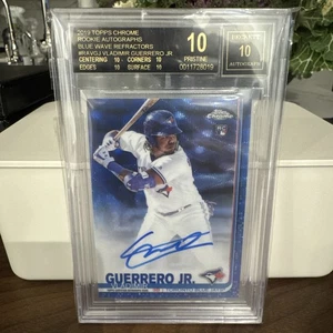 2019 Topps Chrome Rookie Auto Blue Wave Ref Vladimir Guerrero Black Label 10! - Picture 1 of 2