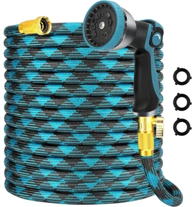 Garden Water Hose Flexible 50 Ft Non-Expandable & Ultra Lightweight 10-Pattern - Picture 1 of 12