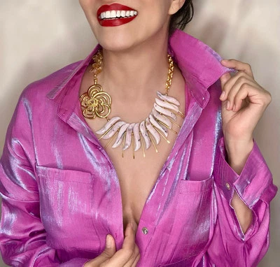 Haute Couture opal necklace with citrine — 第 1/4 张图片