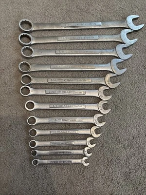 Vintage Craftsman -VA- 12pc SAE 12 Point Combination Wrench Set 1" - 11/32” - Image 1 of 4
