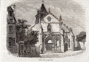 LONGJUMEAU ( 91 ) ÉGLISE / ILLUSTRATION 1855 - Foto 1 di 1