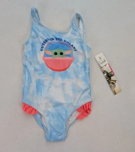 Star Wars Baby Yoda Grogu Girl's Swimsuit One-Piece Size 5T NEW - Picture 1 of 11