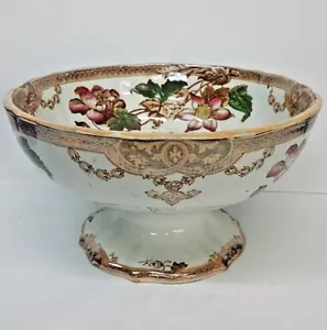 PIEZA CENTRAL DE PORCELANA DE LIRIO Y ROSA VICTORIANA DEL SIGLO 19 - Imagen 1 de 12