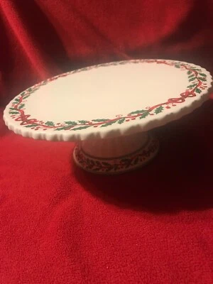 Pedestal con patas Soporte para pasteles Navidad Vacaciones Avon Colección de regalos 9" redondo usado en excelente estado Foto 1 de 4