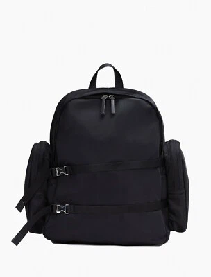 CALVIN KLEIN CK NYLON GRANDE COMPARTIMENTO DUPLO ZÍPER MOCHILA LAPTOP BOLSA PRETA - Imagem 1 de 3