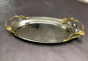 Michael Aram Botanical Leaf Gold Collection Large Oval Tray - Picture 1 of 7