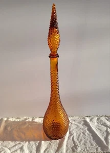 Empoli Bernstein Diamant Spitze Genie Flasche 22 Zoll mit Bernstein Blase Stopper MCM - Bild 1 von 23