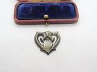 Sterling Silver Heart with Glass Drop Charm Pendant Vintage c1970