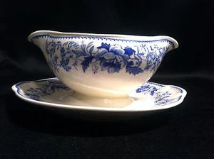 Vintage Taylor Smith Taylor Gravy boat with attached bowl -Pattern 5482 #G948 - Picture 1 of 12