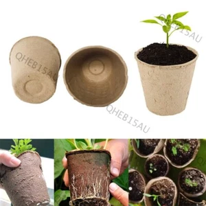 10/50pcs 6cm Garden Fibre Biodegradable Plant Grow Pots Paper Pots Starters 22H - Picture 1 of 9