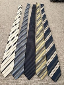Hugo Boss Authentic 100% Silk Tie Made In Italy Bundle Men's Tie Striped - Picture 1 of 13
