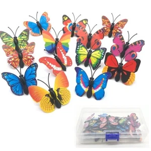 50Pcs Butterfly Thumb Tacks Push Pins Butterfly Push Pins for Photo Wall W/Box - Picture 1 of 10