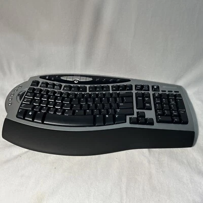 Microsoft Wireless Comfort Keyboard 1045 Black Silver keyboard only - Image 1 of 4