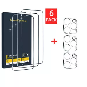 For iPhone 15 14 13 Pro Max Plus Tempered Glass Screen Camera Lens Protector - Picture 1 of 10