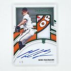 2022 Immaculate Green Mike Baumann Logo Patch RC Auto 5/5 #127 Baltimore Orioles