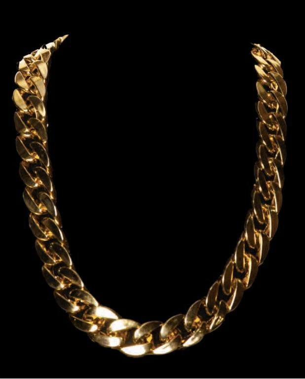 90s Thick Gold Rapper Adult Hip Hop Style Costume Chain