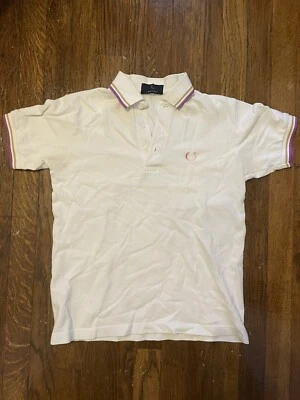 Polo Fred Perry Hombre Vintage Manga Corta - Rosa y Dorado - Pequeño Foto 1 de 4