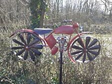 Gartenstecker Motorrad, Metall, rot, Windspiel, neu