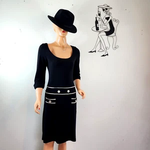Little Black Dress Size XS Sheath Stretchy 3/4 Sleeve front Pockets Party Work - Picture 1 of 15