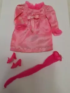 Vintage Barbie Little Bow Rosa #1483 Vestito Calza Scarpe Mod Mattel Giappone 1970 - Foto 1 di 2