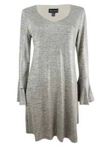 Connected Women's Bell-Sleeve Metallic Shift Dress - Picture 1 of 2