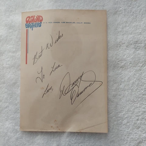 Autographed DONNY OSMOND OSMOND BROTHERS letterhead Signed NOT REPRINTS Music Cover