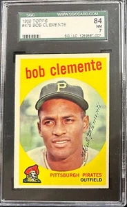 1959 Topps Baseball Card #478 ROBERTO CLEMENTE Pittsburgh Pirates SGC 7 NM - Picture 1 of 2