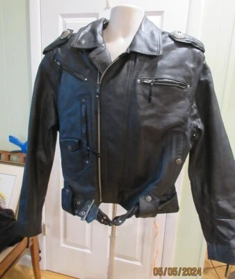 Harley Davidson LARGE VTG BOISE Leather Jacket Embossed USA DAMAGED 98125-96VM - Image 1 of 4